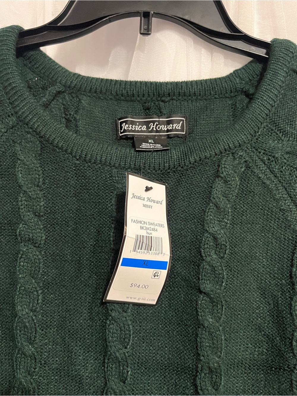 Jessica Howard Dark Green Cable Knit Long Sleeve Dress preppy cozy long - Picture 4 of 7